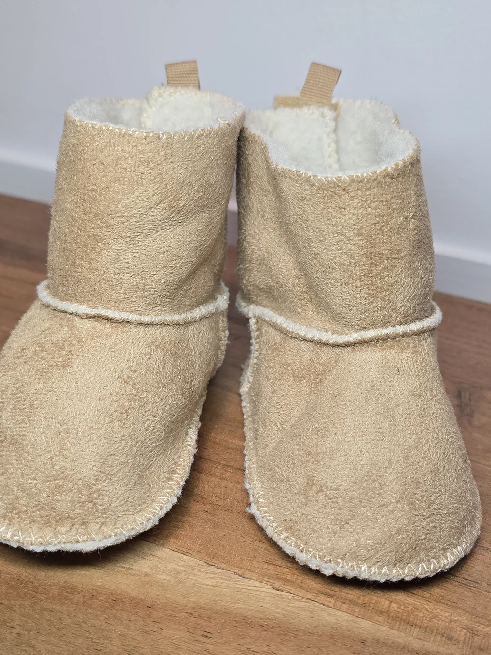GAP Beige Faux-Suede Baby Booties 6-12M